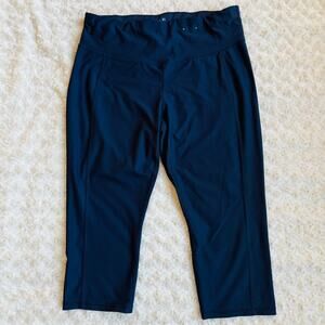 Xersion Tummy Control Navy Blue Hi Rise Womens Cropped Quick Dry Leggings XL NEW